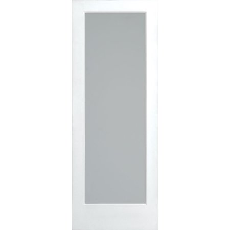 TRIMLITE 36" x 80" Primed 1-Lite Interior French Slab Door with Satin Etch Tempered Glass 3068pri1501SATT